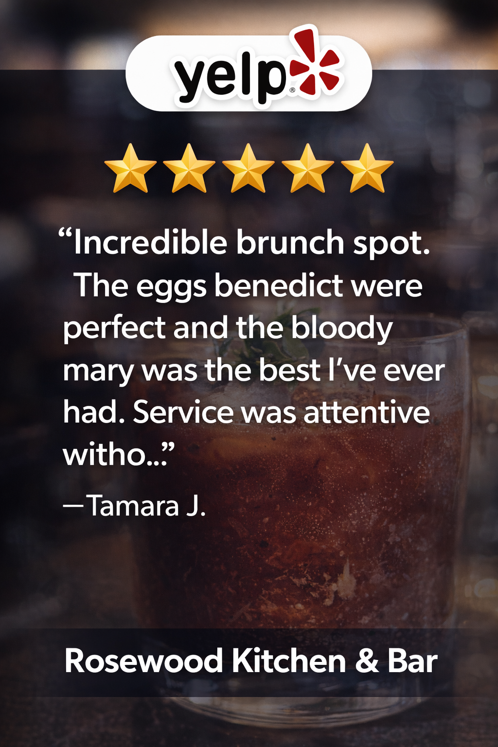 Rosewood Kitchen & Bar Yelp review story